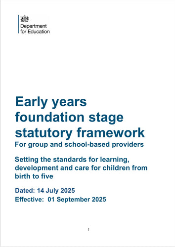 Early Years Foundation Stage 2025 For Group and School Based Providers